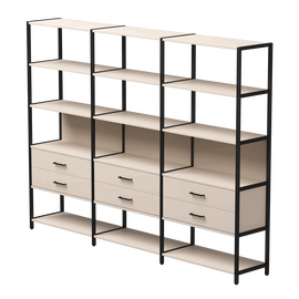 Набор стеллажных систем №9 Everprof EVO 2440x385x1840 Кашемир/Черный | Интернет магазин мебели и декора LifeDekor