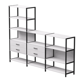 Набор стеллажных систем №11 Everprof EVO 2440x385x1840 Белый/Черный | Интернет магазин мебели и декора LifeDekor