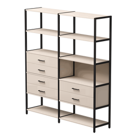 Набор стеллажных систем №8 Everprof EVO 2440x385x1840 Кашемир/Черный | Интернет магазин мебели и декора LifeDekor