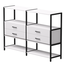 Набор стеллажных систем №2 Everprof EVO 1635x385x1120 Белый/Черный | Интернет магазин мебели и декора LifeDekor