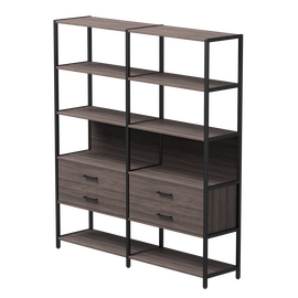 Набор стеллажных систем №7 Everprof EVO 1635x385x1840 Дуб Пасадена/Черный | Интернет магазин мебели и декора LifeDekor