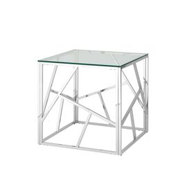 Журнальный столик 55*55 АРТ ДЕКО серебро | Интернет магазин мебели и декора LifeDekor