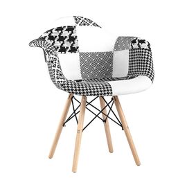 Кресло DSW пэчворк черно-белое | Интернет магазин мебели и декора LifeDekor