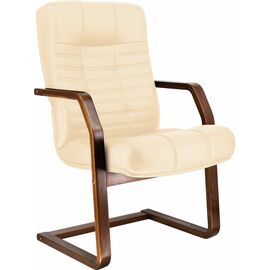 Кресло Everprof Atlant Wood CF Кожа Бежевый | Интернет магазин мебели и декора LifeDekor