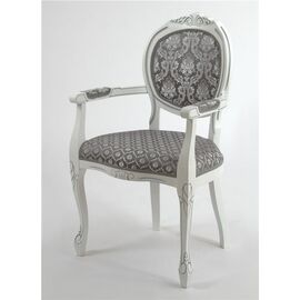 Кресло Милорд-12 (Белый + патина серебро/ткань ткань Yara 149/1; Yara diamond 149/1) | Интернет магазин мебели и декора LifeDekor