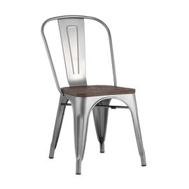 Стул TOLIX WOOD серебристый матовый | Интернет магазин мебели и декора LifeDekor