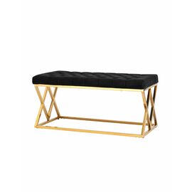 Банкетка ИНСИГНИЯ черная велюр | Интернет магазин мебели и декора LifeDekor