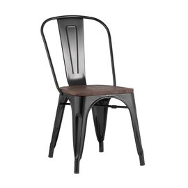 Стул TOLIX WOOD черный глянцевый | Интернет магазин мебели и декора LifeDekor