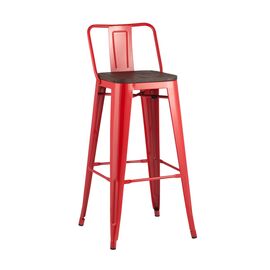 Стул барный TOLIX WOOD со спинкой красный глянцевый | Интернет магазин мебели и декора LifeDekor