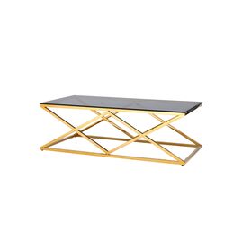 Журнальный стол 120*60 ИНСИГНИЯ золото стекло smoke | Интернет магазин мебели и декора LifeDekor
