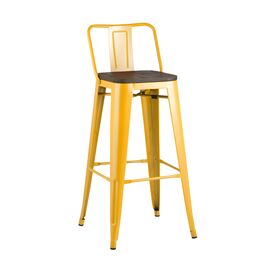 Стул барный TOLIX WOOD со спинкой желтый | Интернет магазин мебели и декора LifeDekor