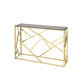 Консоль АРТ ДЕКО 115*30 золото стекло smoke | Интернет магазин мебели и декора LifeDekor