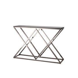 Консоль ИНСИГНИЯ 115*30 сталь темный хром стекло smoke | Интернет магазин мебели и декора LifeDekor