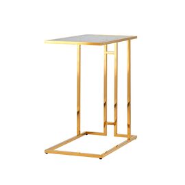 Журнальный столик 50*32 БОСТОН стекло smoke сталь золото | Интернет магазин мебели и декора LifeDekor