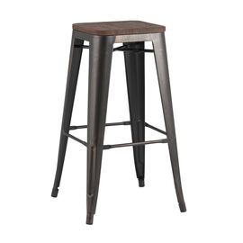 Стул барный TOLIX WOOD черный патина золото | Интернет магазин мебели и декора LifeDekor