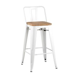 Стул полубарный TOLIX WOOD со спинкой белый глянцевый | Интернет магазин мебели и декора LifeDekor