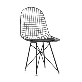 Стул обеденный Eiffel черный с черной подушкой | Интернет магазин мебели и декора LifeDekor