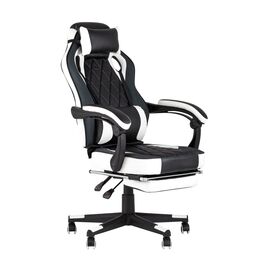 Кресло игровое TopChairs Virage черно-белое | Интернет магазин мебели и декора LifeDekor