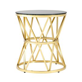 Журнальный стол 50*50 ВИВА золото стекло черное | Интернет магазин мебели и декора LifeDekor