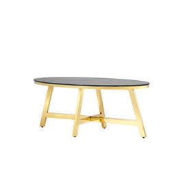 Журнальный стол 100*50 АЛЬБА золото стекло черное | Интернет магазин мебели и декора LifeDekor