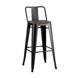 Стул барный TOLIX WOOD со спинкой черный глянцевый | Интернет магазин мебели и декора LifeDekor