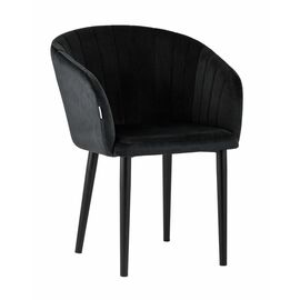 Стул с подлокотниками Нейтон велюр черный | Интернет магазин мебели и декора LifeDekor