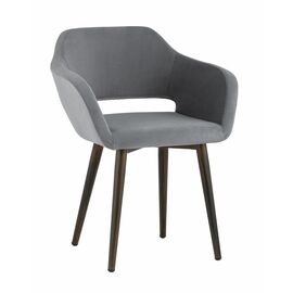 Стул с подлокотниками Саймон велюр тёмно-серый | Интернет магазин мебели и декора LifeDekor