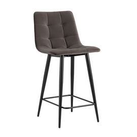 Стул полубарный Джанго велюр пепельно-серый высота сиденья 60 см | Интернет магазин мебели и декора LifeDekor