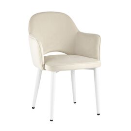 Стул Венера велюр кремовый ножки белые | Интернет магазин мебели и декора LifeDekor