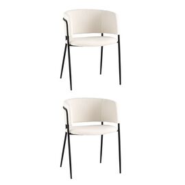 Стул Нэлли ткань букле белый 2 шт. | Интернет магазин мебели и декора LifeDekor