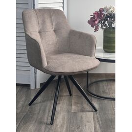 Стул НОРМАН 360 град., цвет BELLA-03/CYPRUS-03 латте, шенилл/замша / черный каркас М-City | Интернет магазин мебели и декора LifeDekor