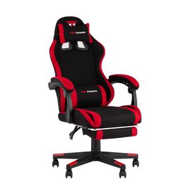 Кресло спортивное TopChairs Prophet с оттоманкой ткань черно-красный | Интернет магазин мебели и декора LifeDekor
