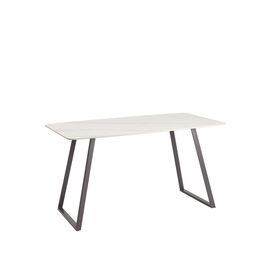 Стол обеденный Vermont 140*80 см керамика белая ножки серые | Интернет магазин мебели и декора LifeDekor