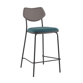 Стул полубарный Casey темно-бирюзовый с серой экокожей | Интернет магазин мебели и декора LifeDekor