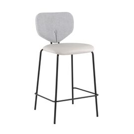 Стул полубарный Masey серый с серой экокожей | Интернет магазин мебели и декора LifeDekor