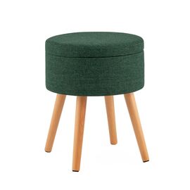 Пуф с ящиком Store Woody рогожка темно-зелёная | Интернет магазин мебели и декора LifeDekor