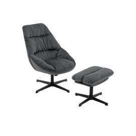 Кресло Оррелл серый с оттоманкой | Интернет магазин мебели и декора LifeDekor