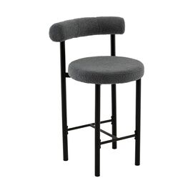 Стул полубарный Флорео букле темно-серый | Интернет магазин мебели и декора LifeDekor