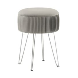 Пуф Астор серебристый серебряные ножки | Интернет магазин мебели и декора LifeDekor