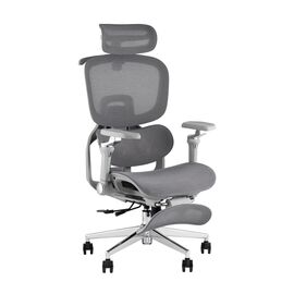 Кресло офисное TopChairs Prodigy с оттоманкой серый | Интернет магазин мебели и декора LifeDekor