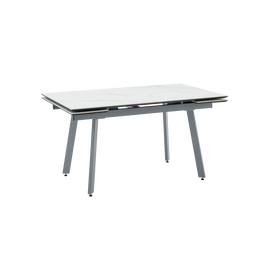 Стол Тайл 140-200/85/75 столешница Snow white подстолье металл серый | Интернет магазин мебели и декора LifeDekor