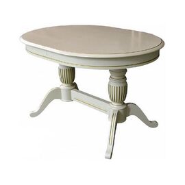 Стол «Леонардо 2» овал 120x90, слоновая кость с золочением | Интернет магазин мебели и декора LifeDekor