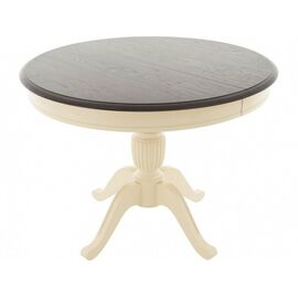 Стол «Леонардо-1» (D1000), комби 6 (слоновая кость+орех темный) | Интернет магазин мебели и декора LifeDekor