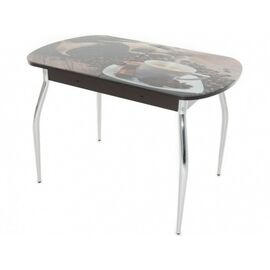 Стол «Ривьера» фотопечать Кофе 22, хром | Интернет магазин мебели и декора LifeDekor
