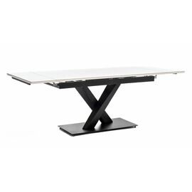 "Юпитер" стол интерьерный раздвижной обеденный из керамики, цвет белый глянцевый | Интернет магазин мебели и декора LifeDekor