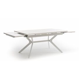 "Меркурий" стол интерьерный раздвижной обеденный из керамики, цвет белый глянцевый | Интернет магазин мебели и декора LifeDekor
