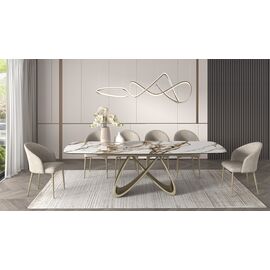 Стол PALACIO 180  GLOSS GRAND JADE,керамика на стекле/ Шампань, ®DISAUR | Интернет магазин мебели и декора LifeDekor