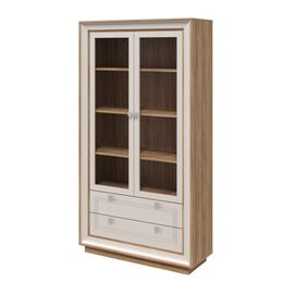 Шкаф с витриной «Прато» 2дв, вяз/газания матовый | Интернет магазин мебели и декора LifeDekor