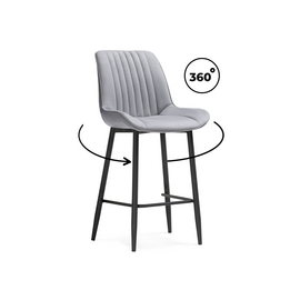 Барный стул Вейв вращающийся светло-серый velutto 52 / черный каркас | Интернет магазин мебели и декора LifeDekor