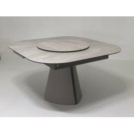 Стол RUBEN 132 TL-109 Серый мрамор, испанская керамика, стекло / Латте, ®DISAUR | Интернет магазин мебели и декора LifeDekor